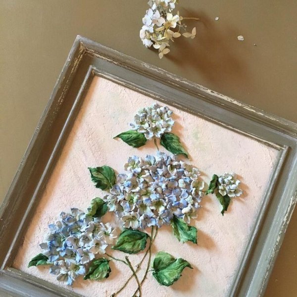 Объемная живопись гортензия