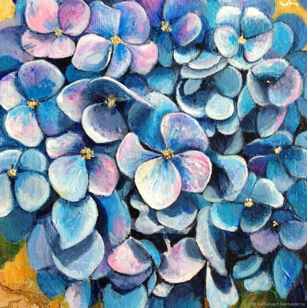 Объемная живопись гортензия