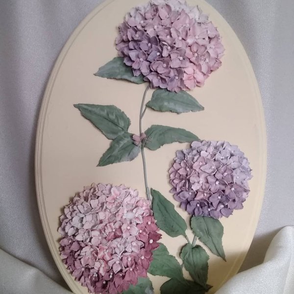 Настенная живопись гортензии