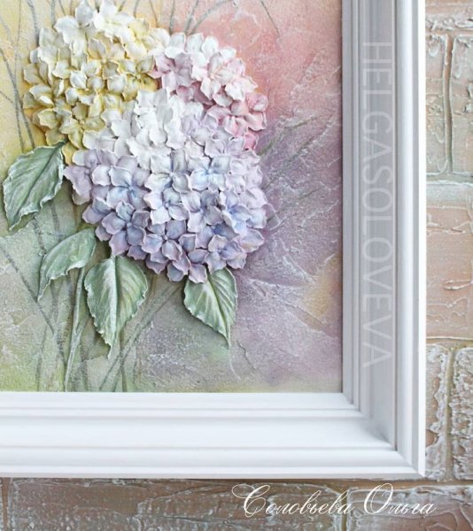 Барельеф гортензия