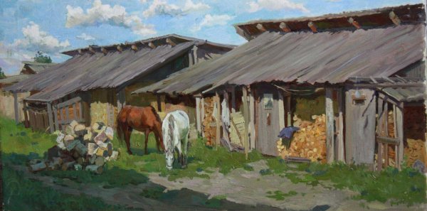 Виталий графов художник деревенский дворик