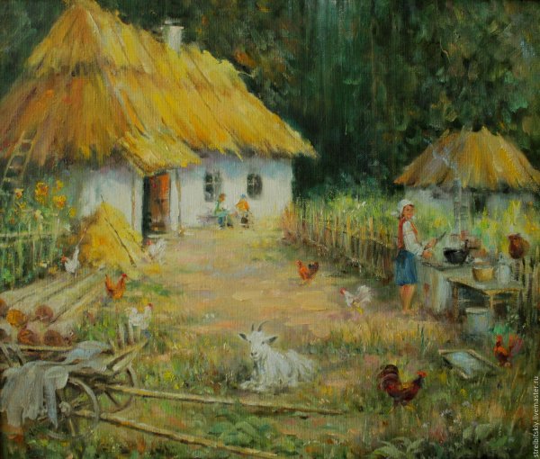 Деревенский двор 1860 Шишкин