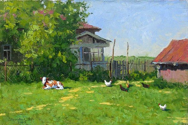 Таранов Вячеслав «деревенский пейзаж» сельский пейзаж