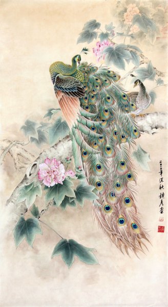 Павлин в японской живописи