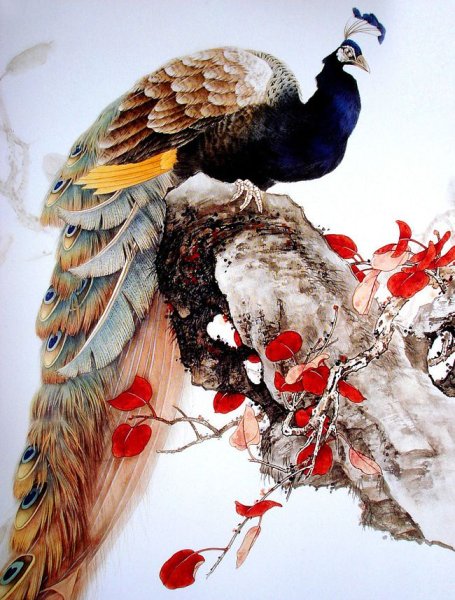 Гунби китайская живопись Павлины