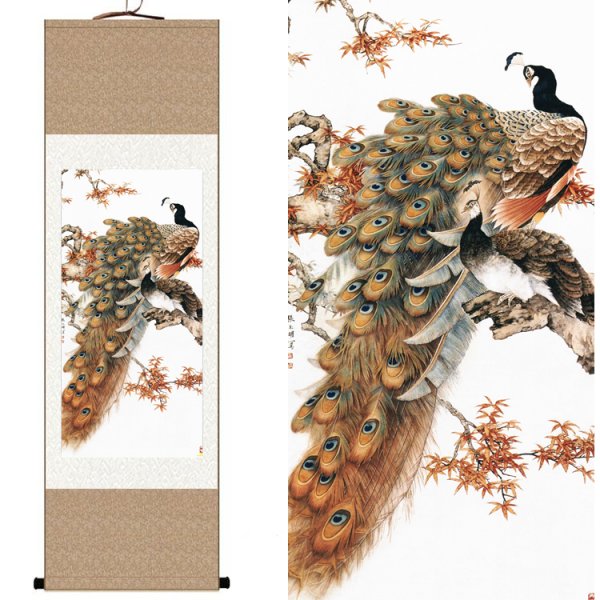 Павлин живопись Китай