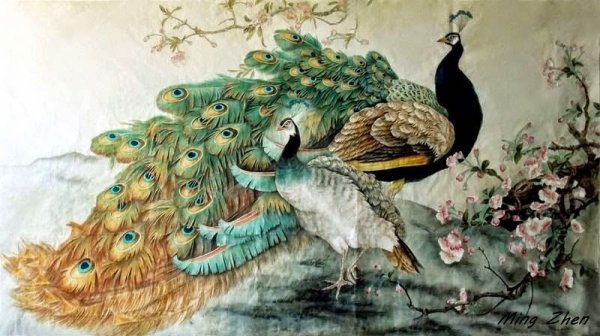 Средневековая китайская живопись Павлин