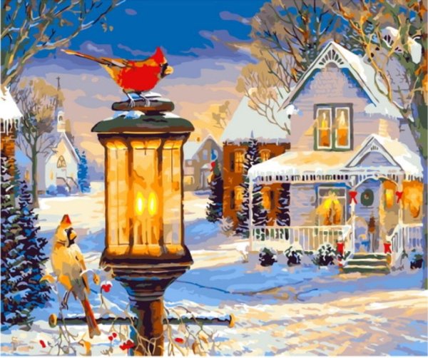 Художник Сэм Тимм. Новогодний пейзаж.