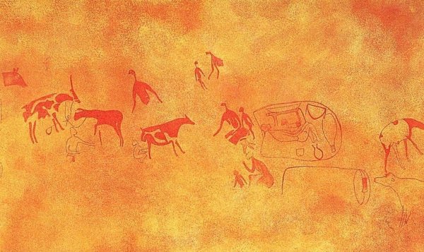 Лучник Наскальная живопись ущелье Валлторта Восточная Испания