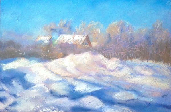 Зимние пастельные пейзажи