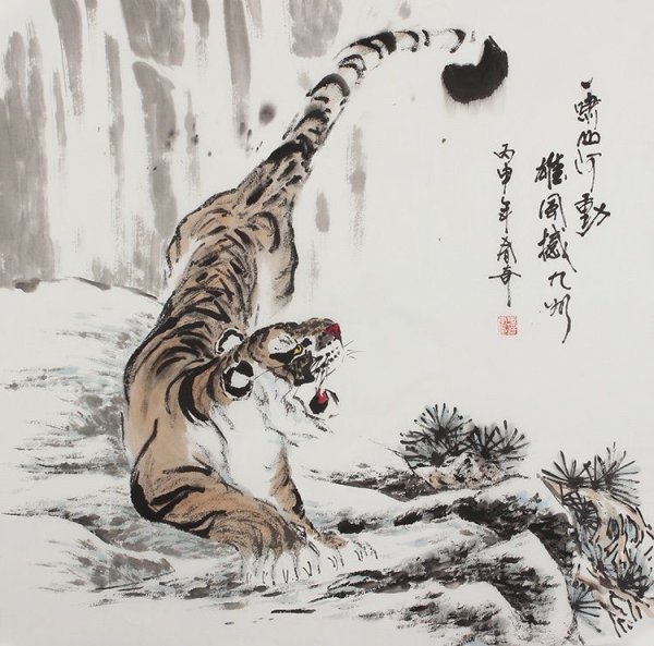 Гохуа китайская живопись тигр