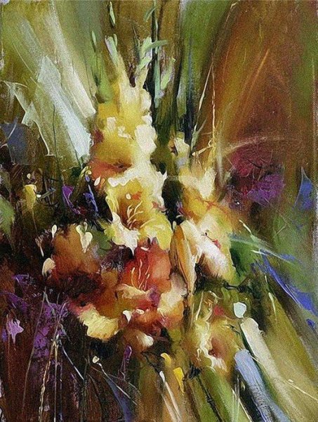Гладиолусы в масляной живописи