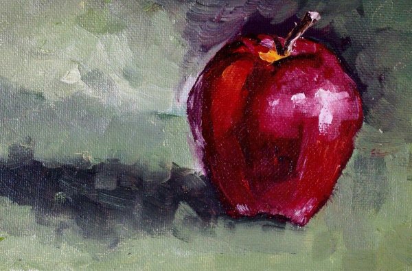 Яблоко рисунок гуашью