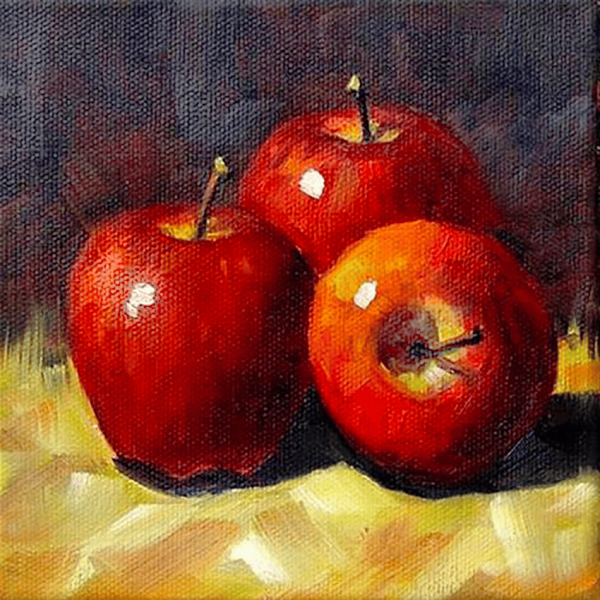 Яблоко гуашью