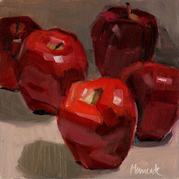 Красное яблоко живопись