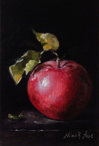 Натюрморт с яблоками маслом