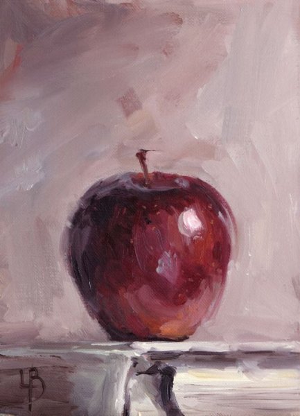 Яблоко гуашью
