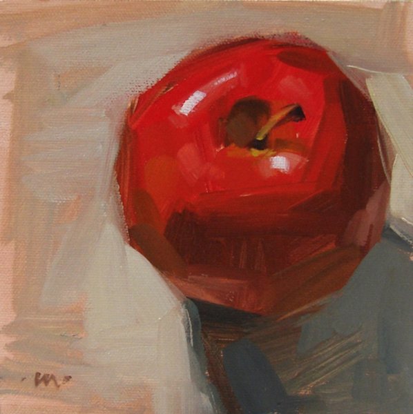 Яблоко гуашью