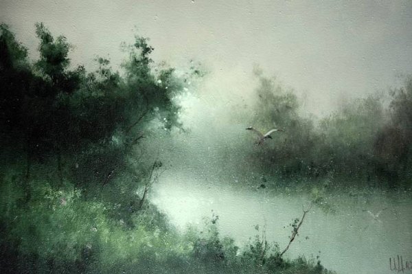 Картина маслом туман