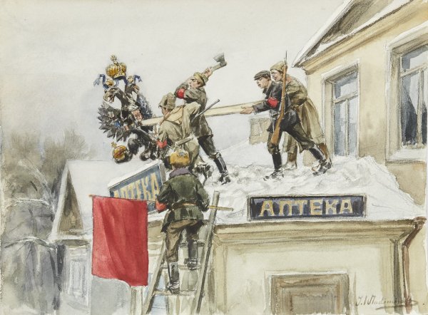 Картина Ленин Октябрьская революция