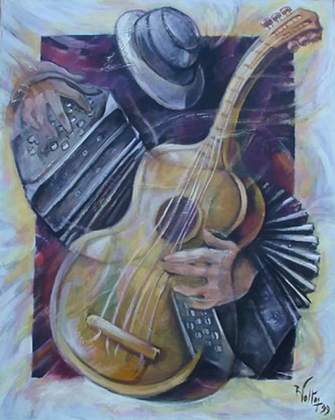 Гитара акварель