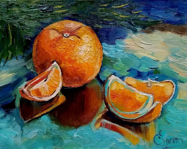 Апельсин живопись
