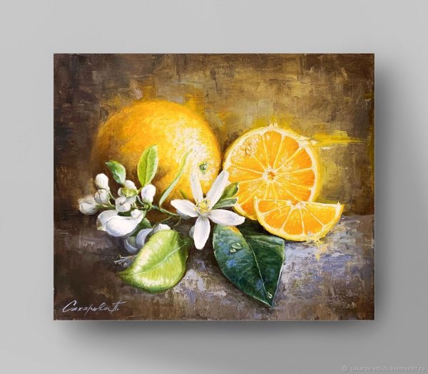 Апельсин живопись маслом