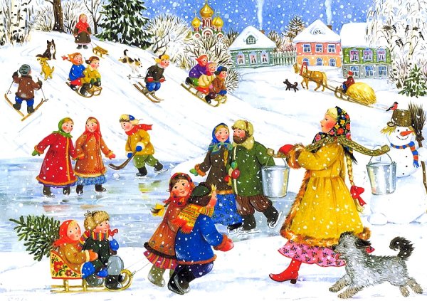 Дети на новогоднем празднике в детском саду