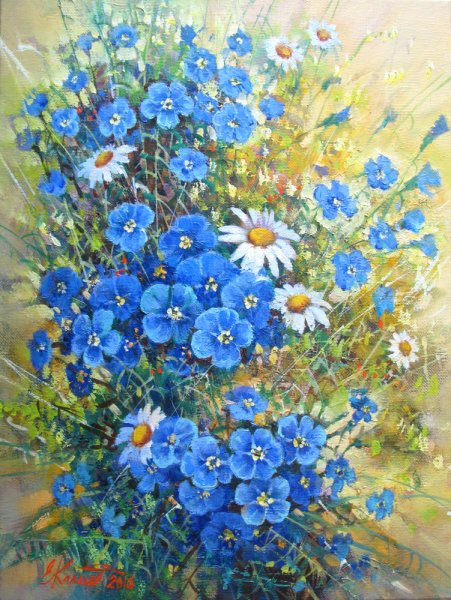 Цветок Незабудка и Василек