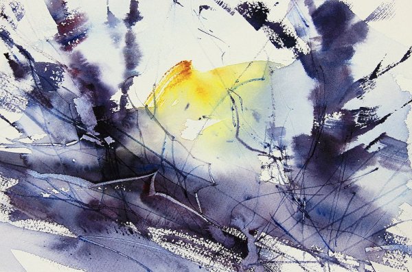 Абстрактный акварельный пейзаж