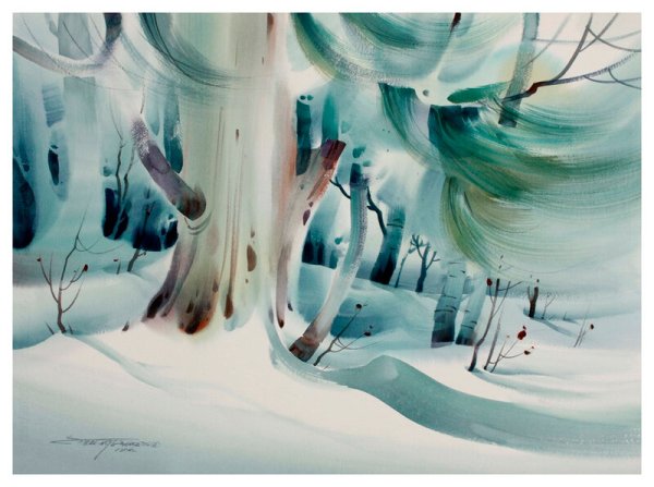Абстрактная живопись зима