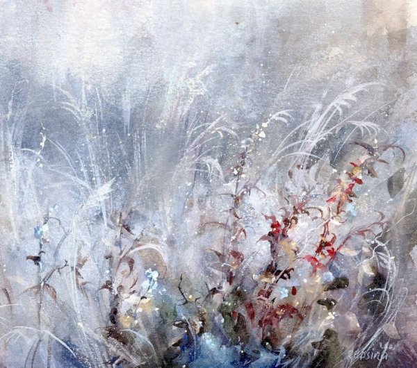 Картина зима абстракция