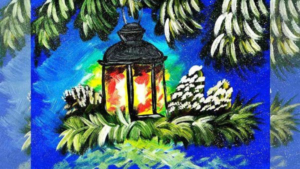 Рисуем фонарь гуашью