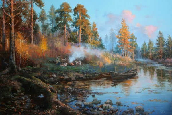 Левитан Речная заводь прудик