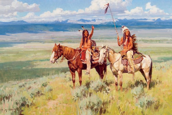 Индеец Делавэр картина художника
