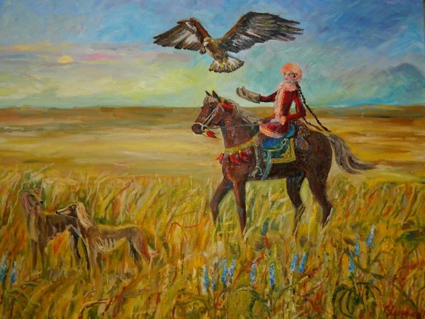 Казахская степь живопись