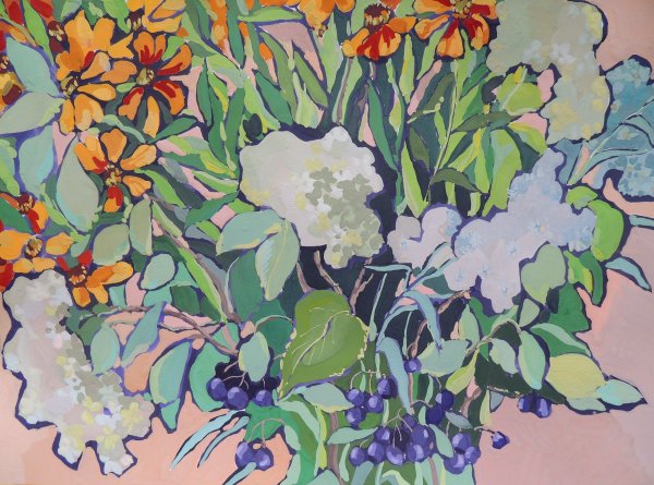 Композиция из стилизованных цветов