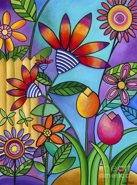 Цветы в декоративном стиле