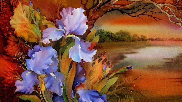 Перелешина Ирина батик диптих