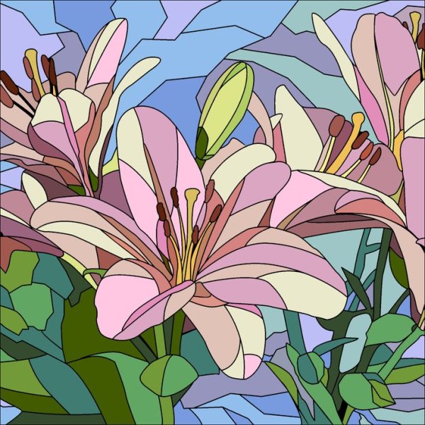 Стилизация растения Лилия