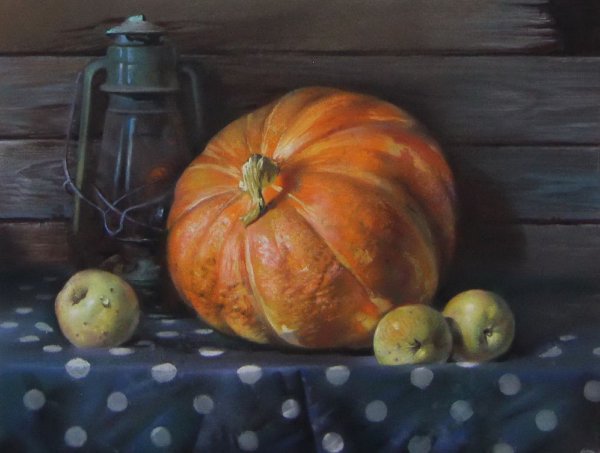 Шумакова Елена. Натюрморт с овощами и тыквой