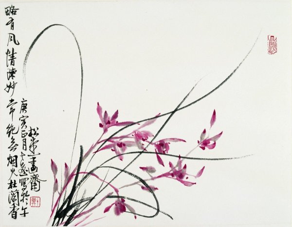 Китайская живопись гохуа Орхидея