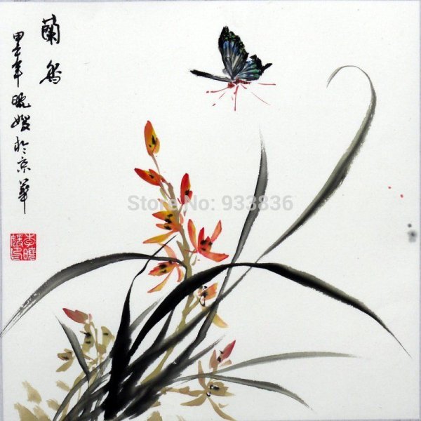Китайская живопись Дикая Орхидея