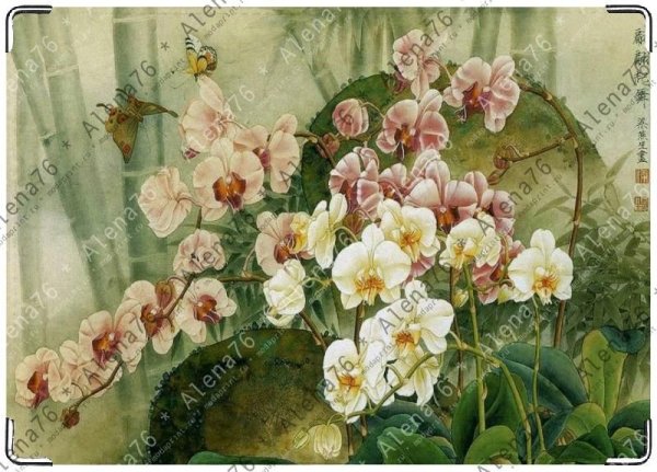 Орхидея китайская роспись