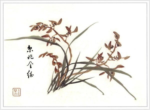 Китайская живопись Дикая Орхидея