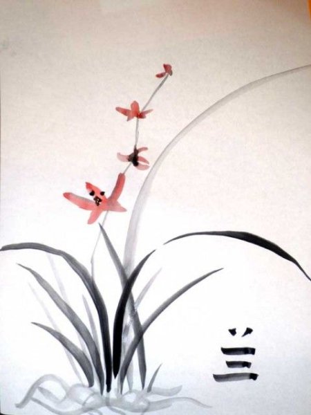 Орхидея в живописи у син