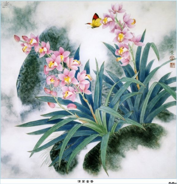 Орхидея в японской живописи