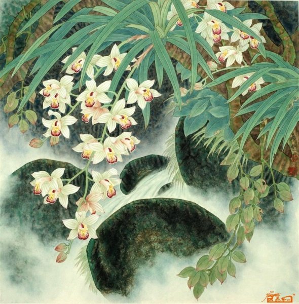 Китайская живопись Дикая Орхидея