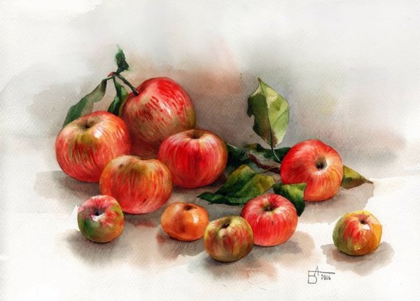 Акварель Анастасии Бесединой натюрморт