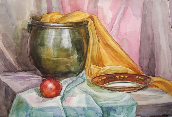 Живопись гуашью драпировка